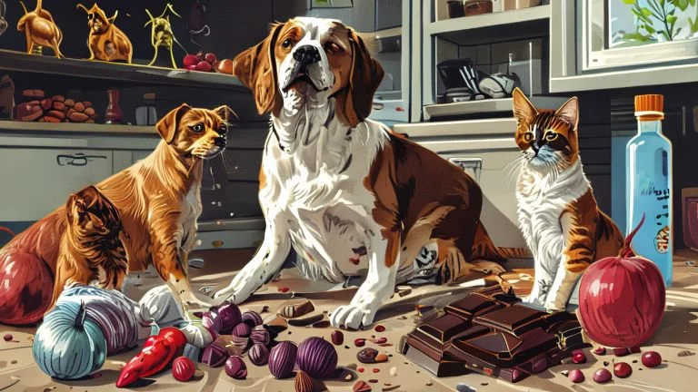 Alimentos perigosos que podem causar intoxicação em cães e gatos